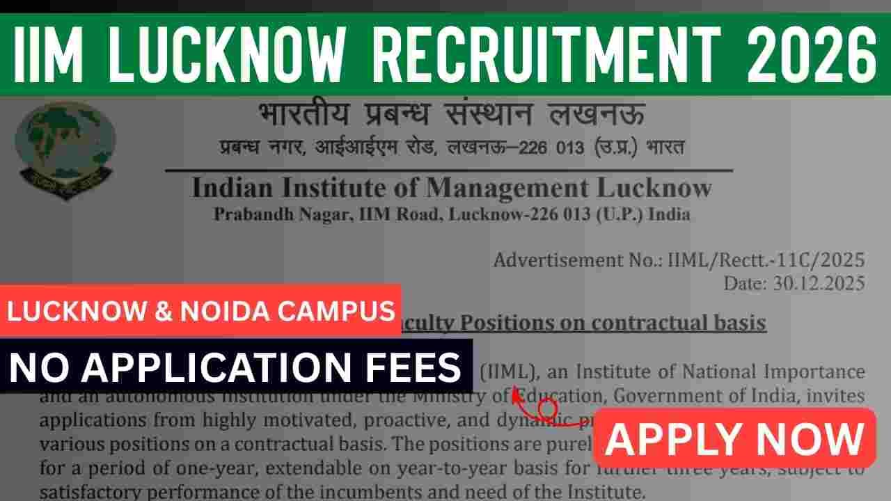 IIM Lucknow Recruitment 2026