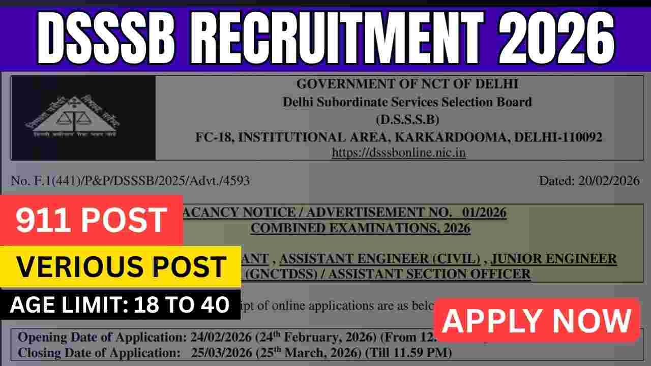 DSSSB Recruitment 2026