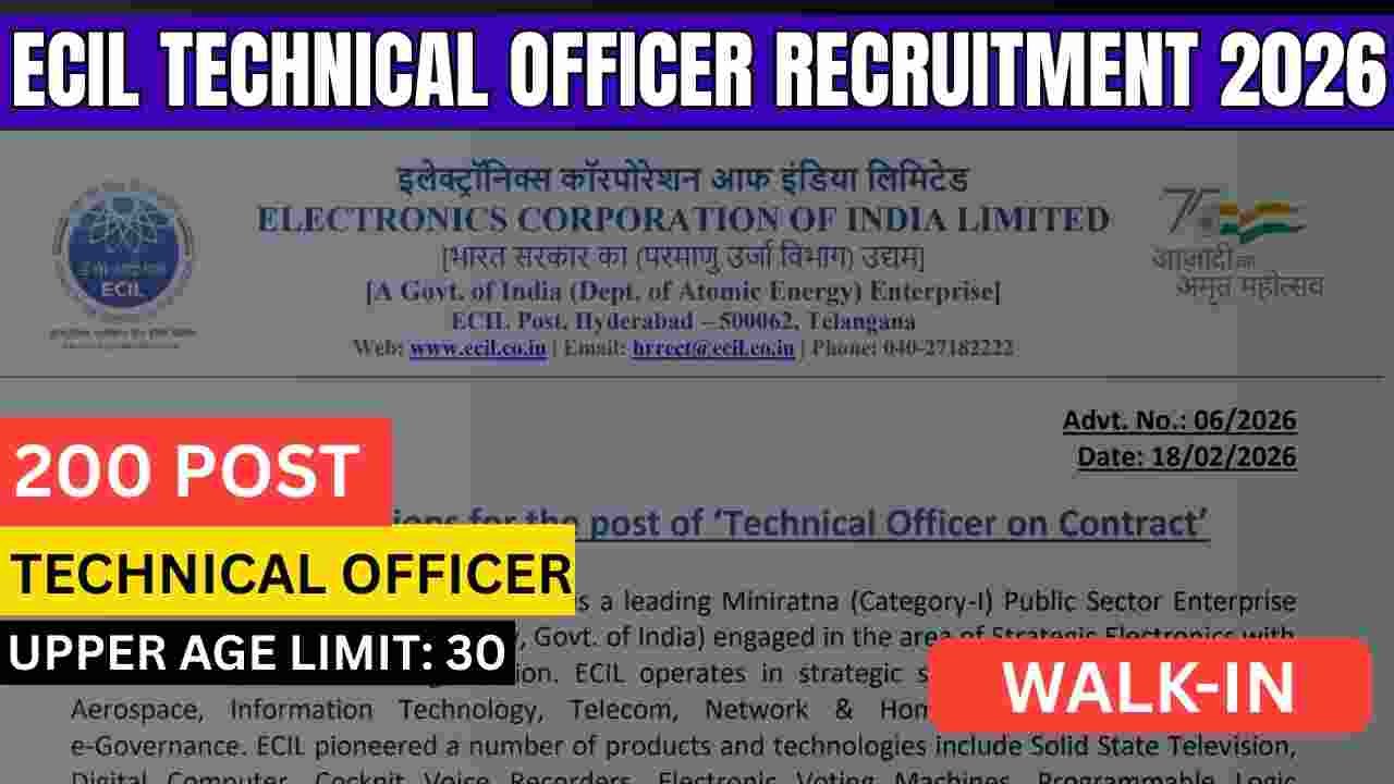 ECIL Technical Officer Recruitment 2026
