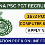Haryana PSC PGT Computer Science Recruitment 2026