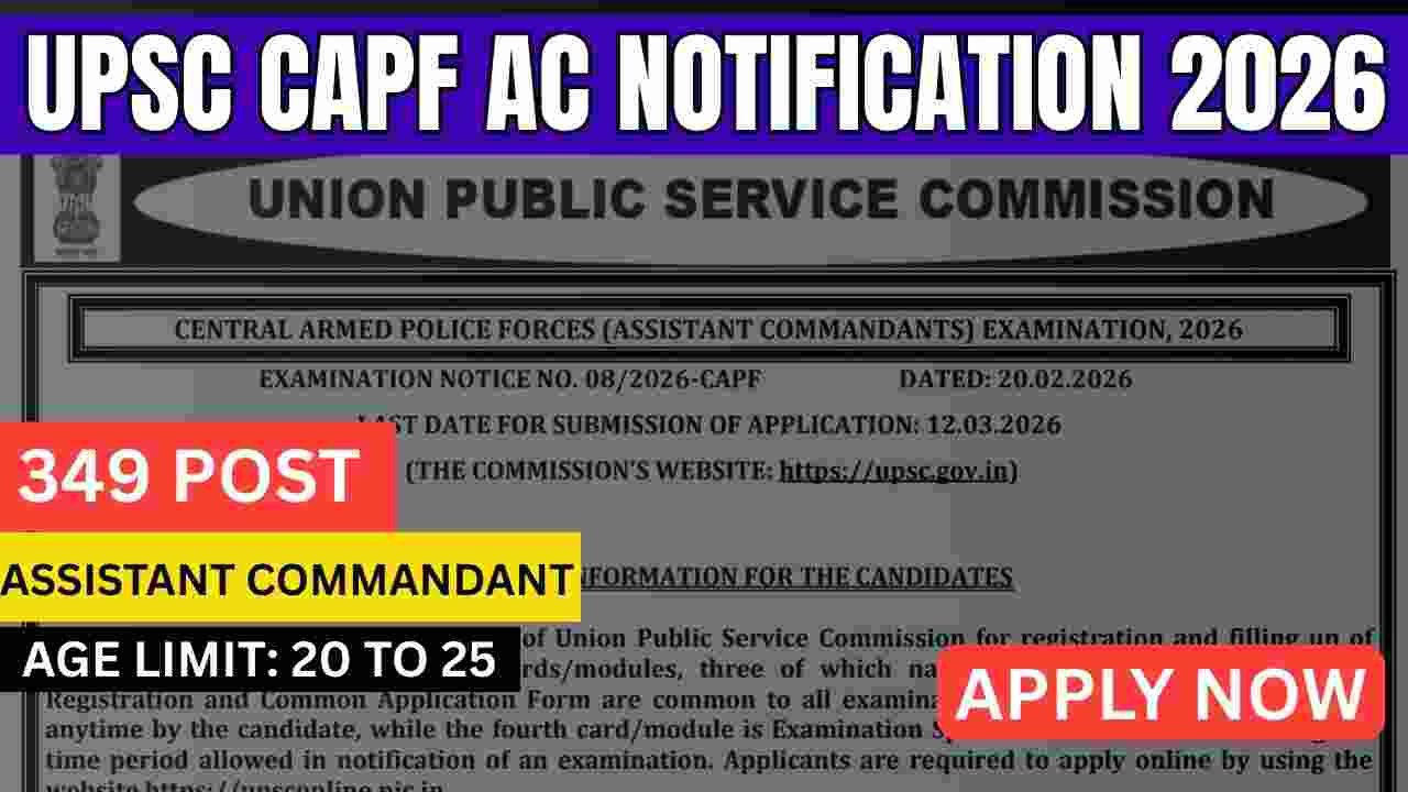UPSC CAPF AC Notification 2026
