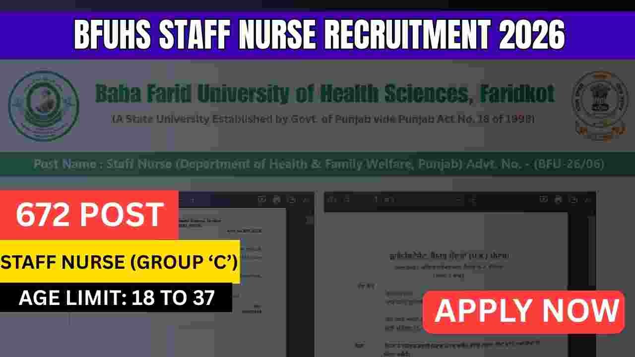 BFUHS Staff Nurse Recruitment 2026