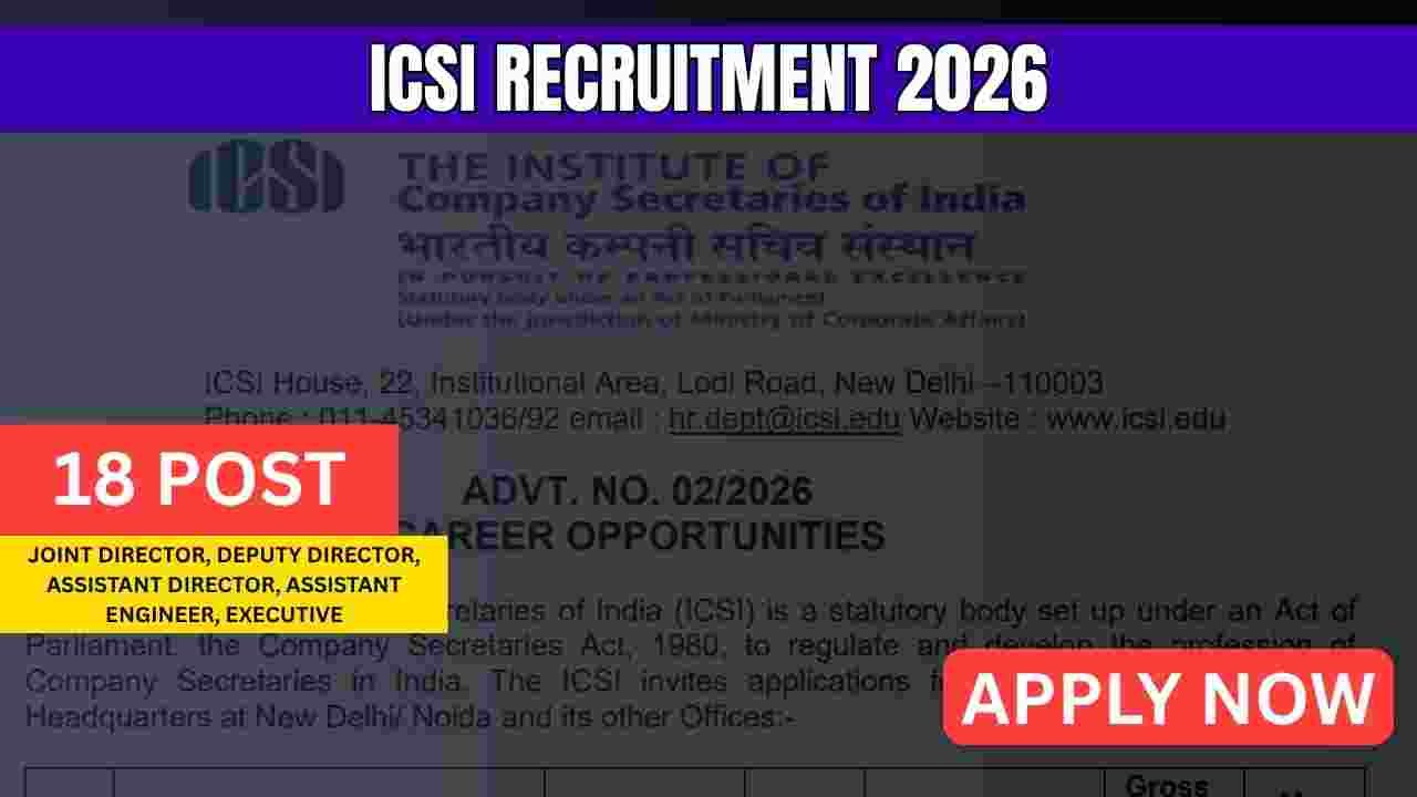 ICSI Recruitment 2026