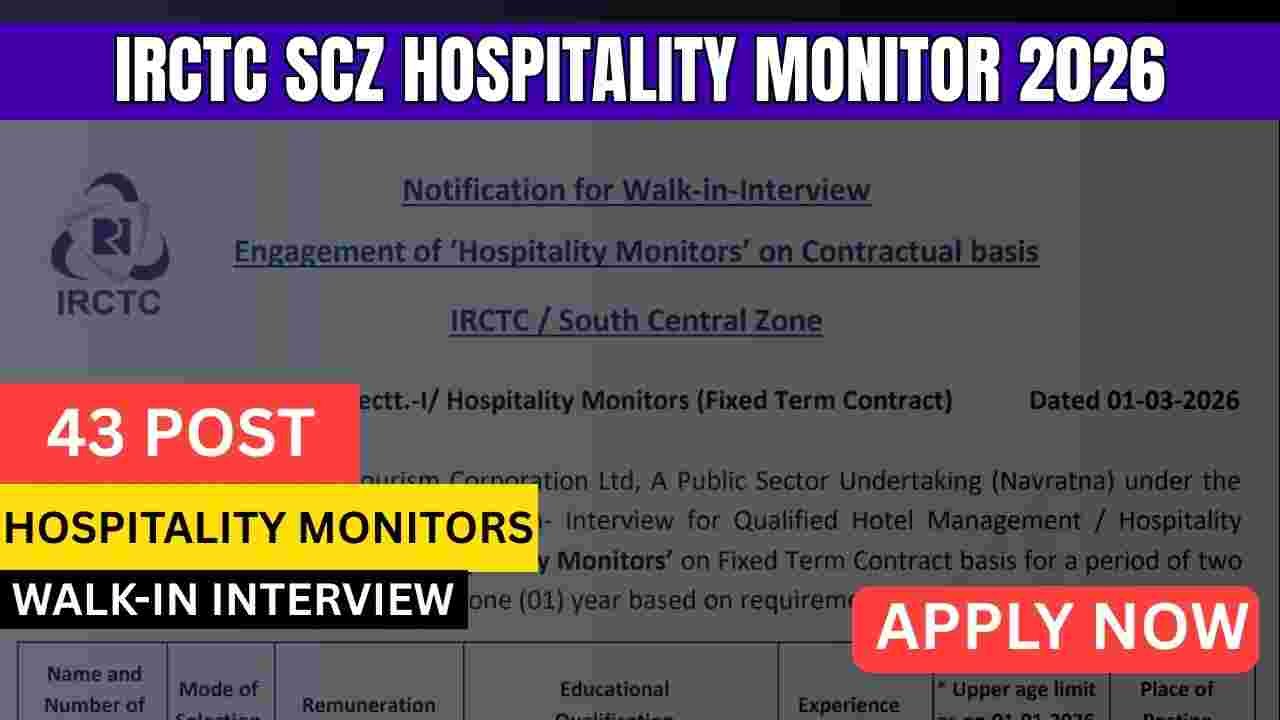 IRCTC SCZ Hospitality Monitor 2026