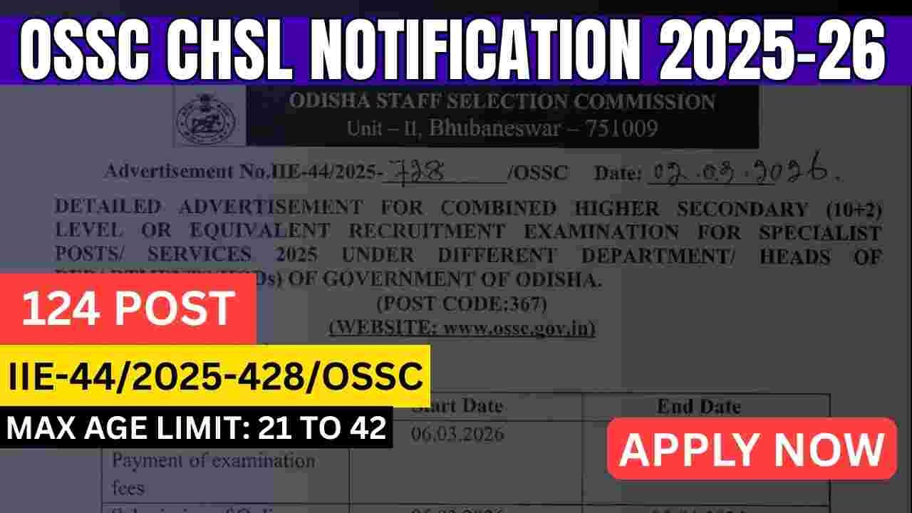 OSSC CHSL Notification 2025-26