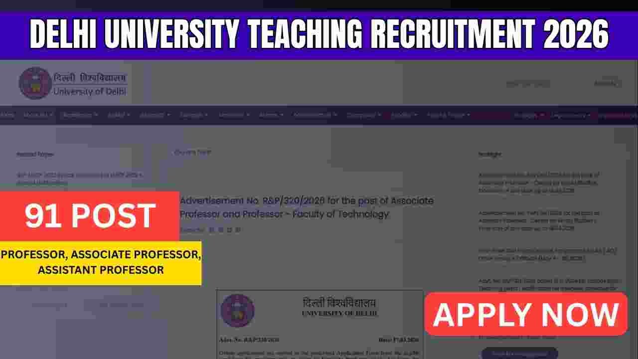 Delhi University Teaching Recruitment 2026