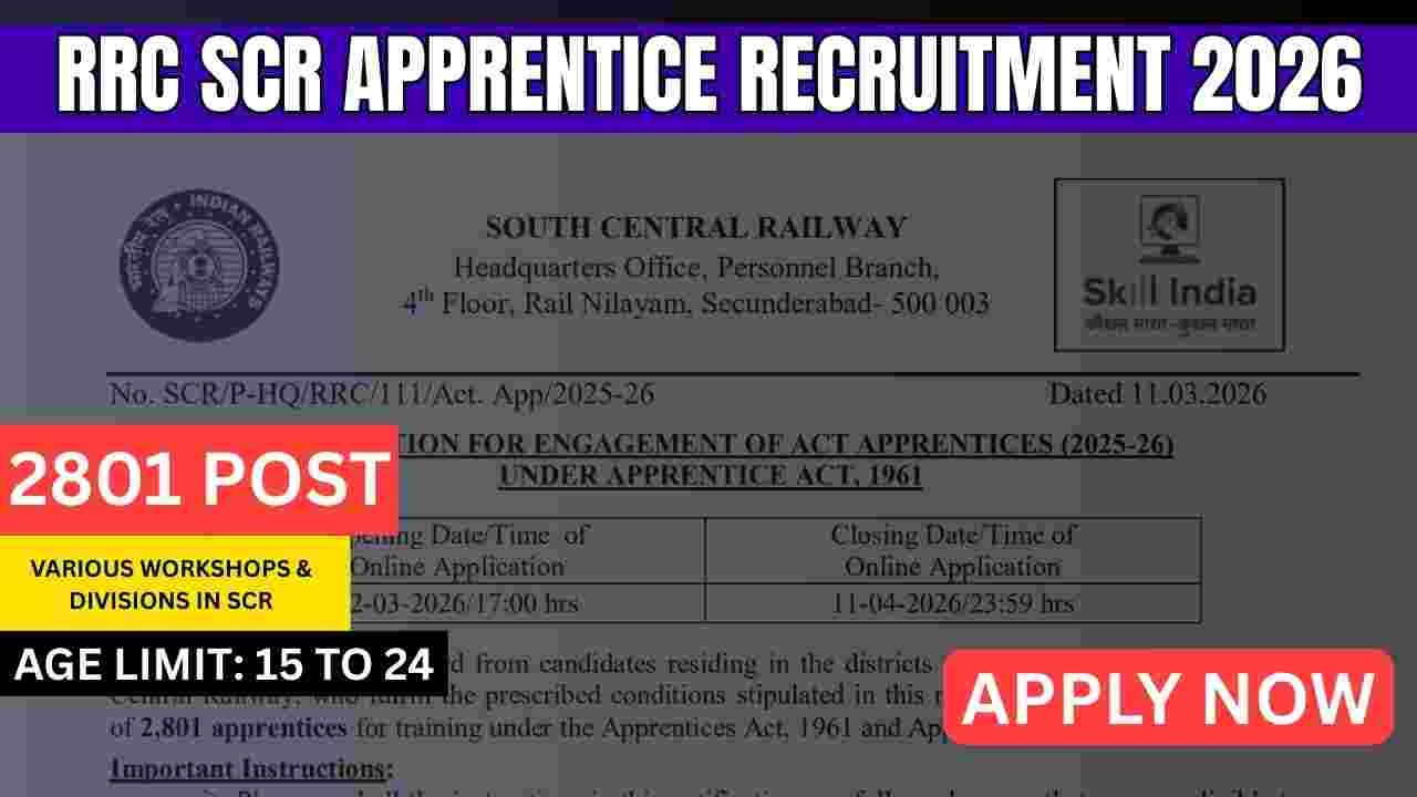RRC SCR Apprentice Recruitment 2026