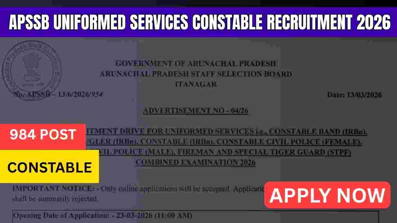 APSSB Uniformed Services Constable Recruitment 2026