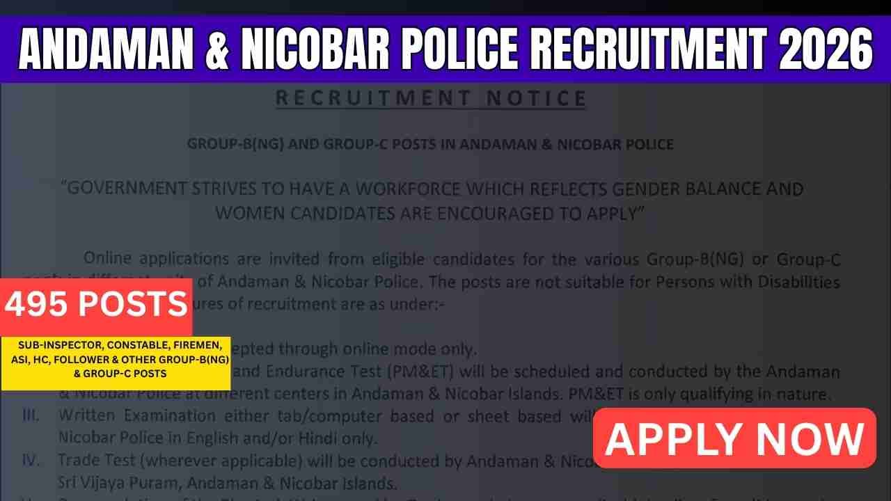 Andaman & Nicobar Police Recruitment 2026