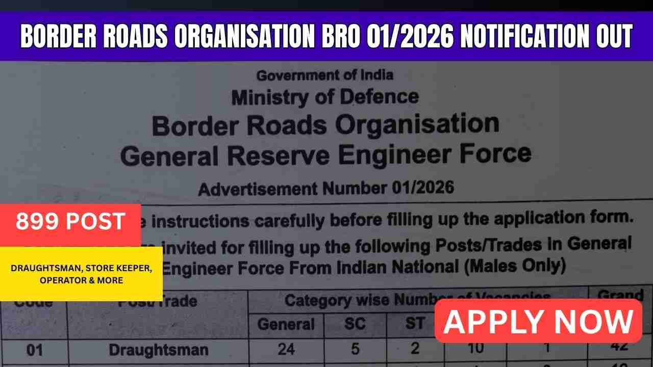 Border Roads Organisation BRO 012026 Notification Out