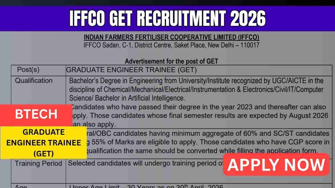IFFCO GET Recruitment 2026