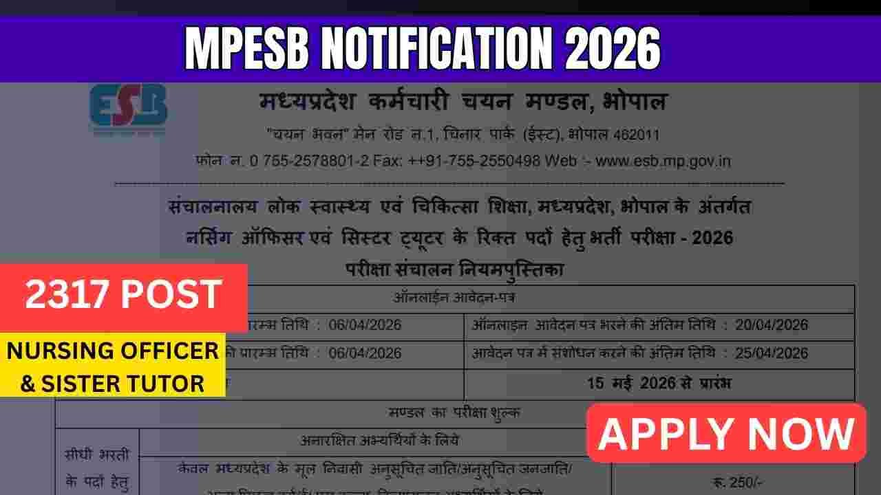 MPESB Notification 2026