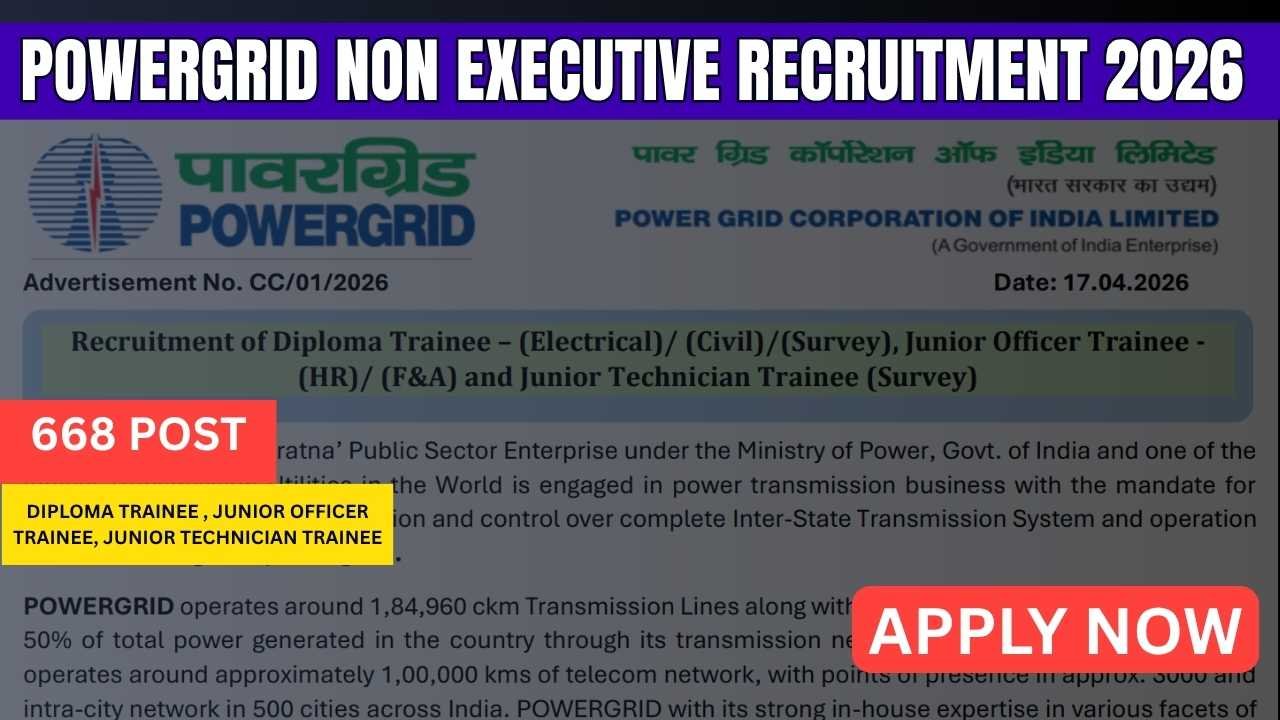 POWERGRID Non Executive Recruitment 2026
