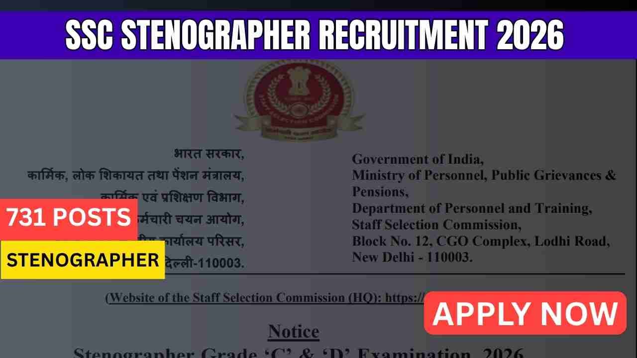 SSC Stenographer Recruitment 2026