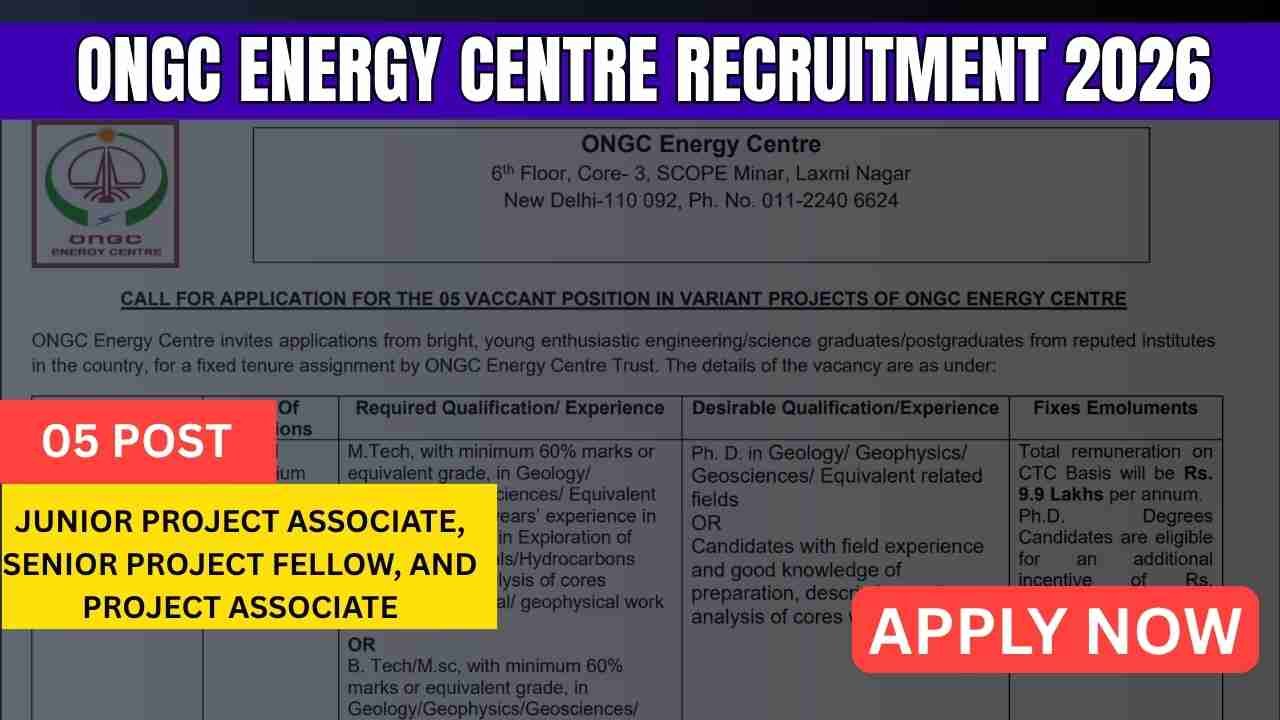 ONGC Energy Centre Recruitment 2026