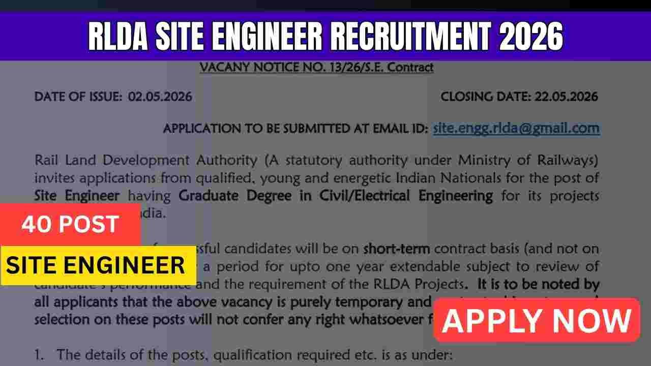RLDA Site Engineer Recruitment 2026