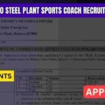 SAIL Bokaro Steel Plant Sports Coach Recruitment 2026