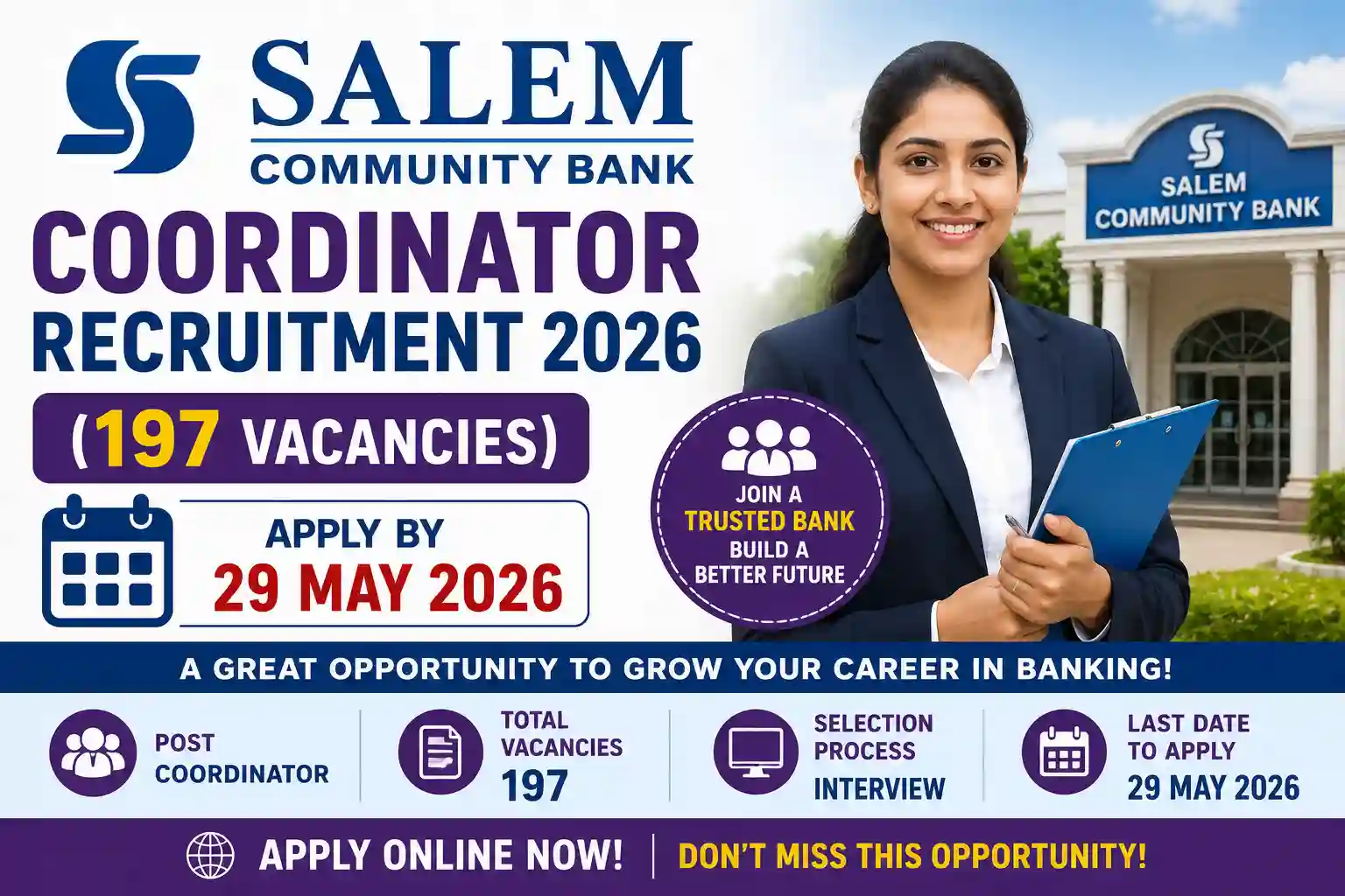 Salem Community Bank Coordinator Recruitment 2026