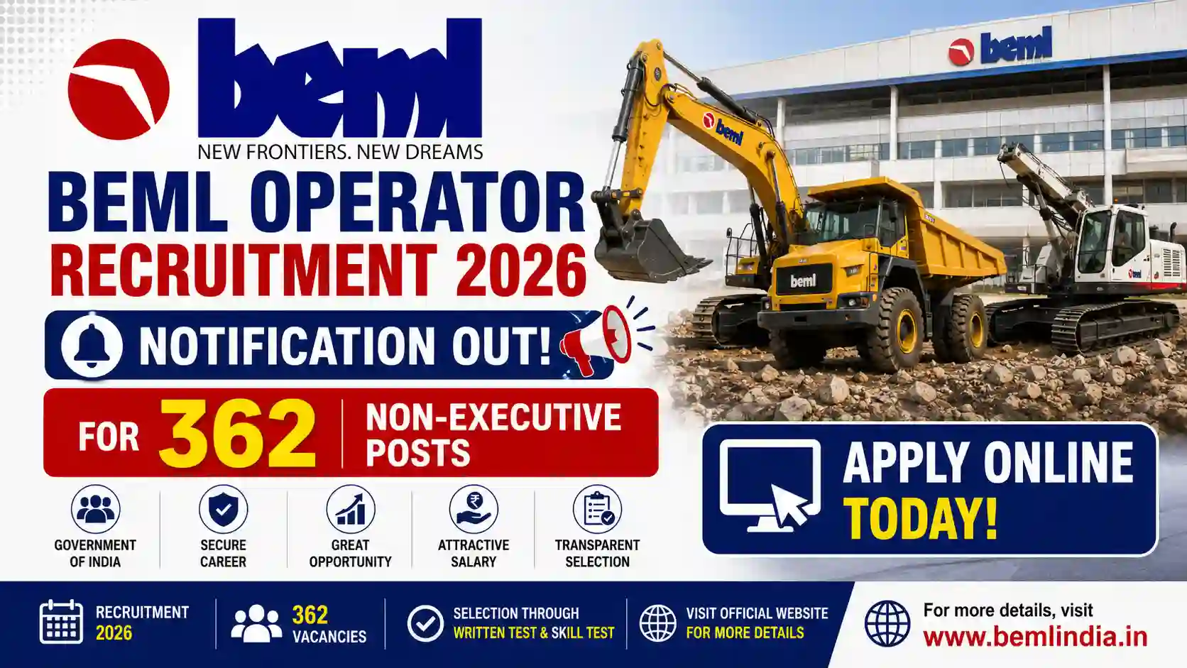 BEML Operator Recruitment 2026