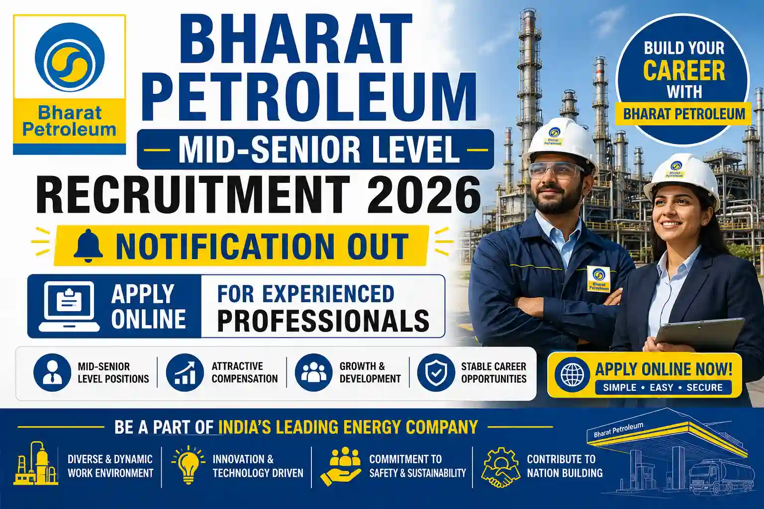 Bharat Petroleum Mid-Senior Level Recruitment 2026