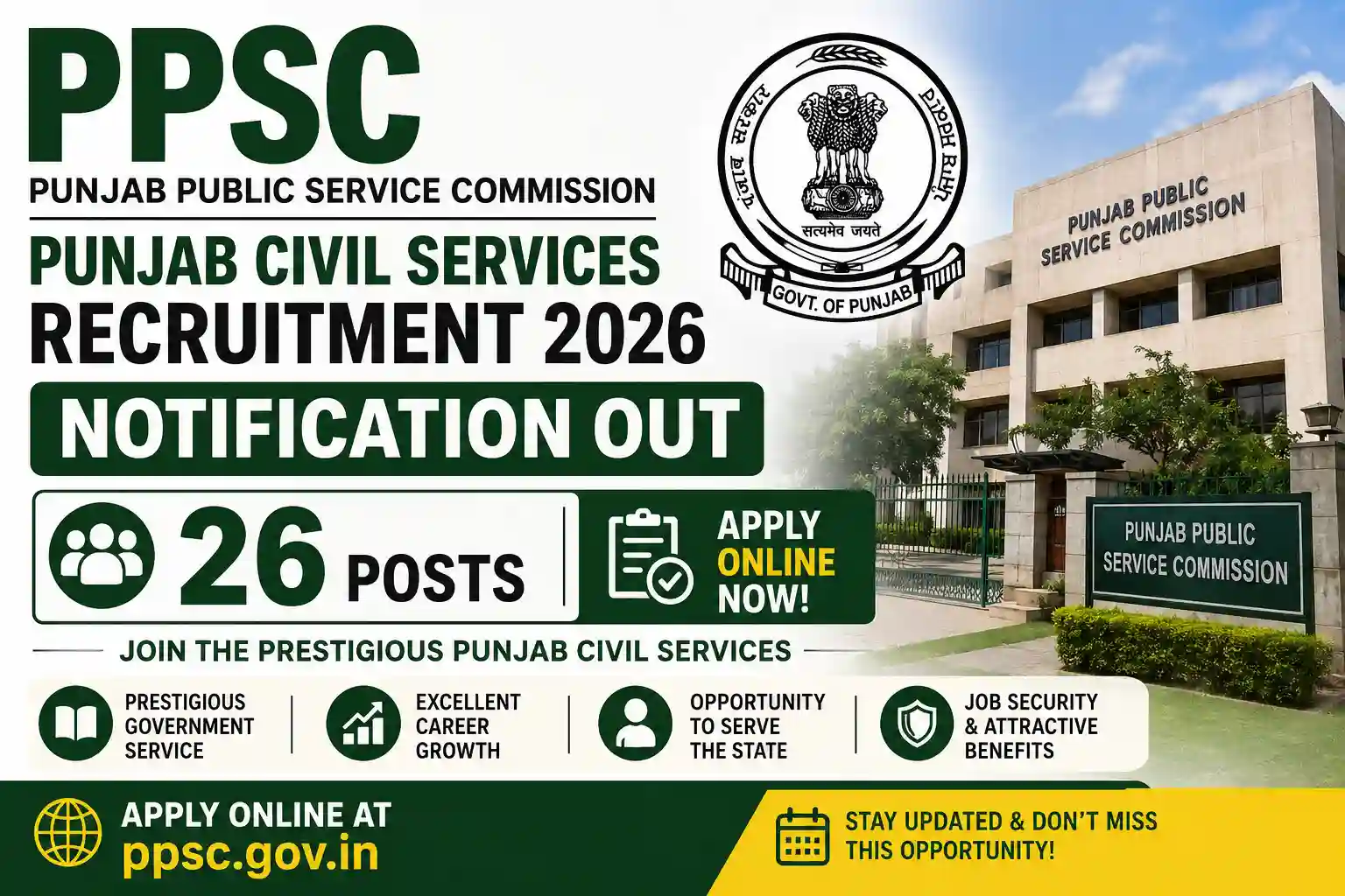 PPSC Punjab Civil Services Recruitment 2026