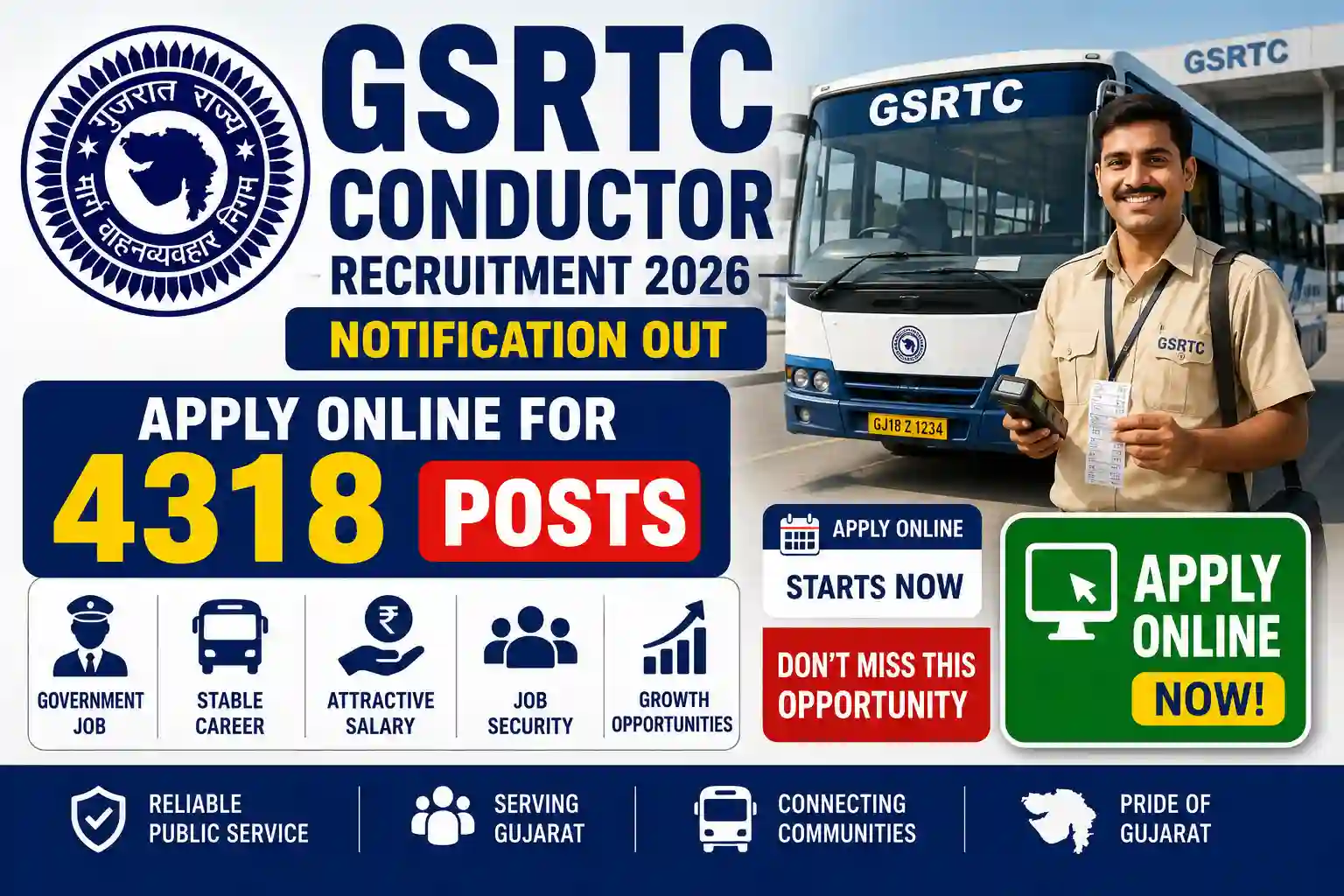GSRTC Conductor Recruitment 2026