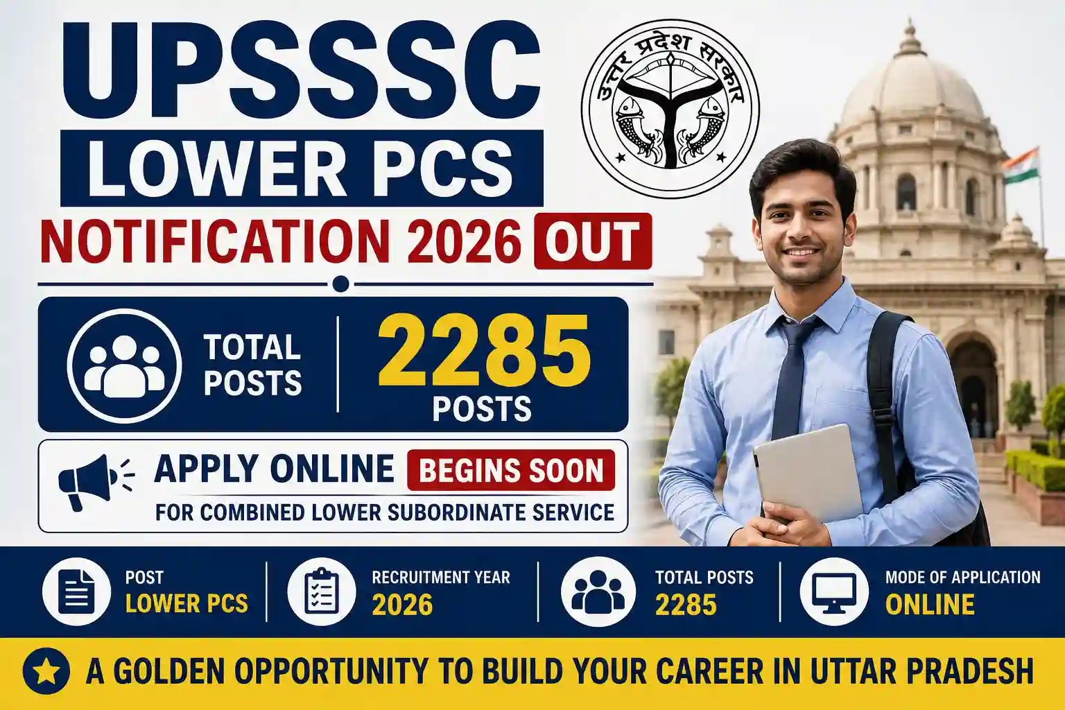 UPSSSC Lower PCS Notification 2026 OUT For 2285 Posts